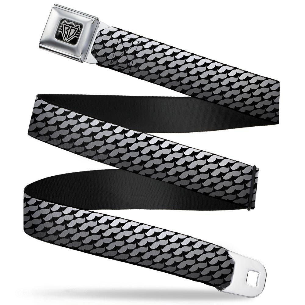 2009 Unisex-Adult's Seatbelt Belt Mustaches XL, Monogram Black/Grays, 1.5"